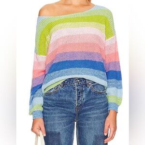 NWT 27 Miles Cinzia Ombré Pullover Rainbow Knit Sweater